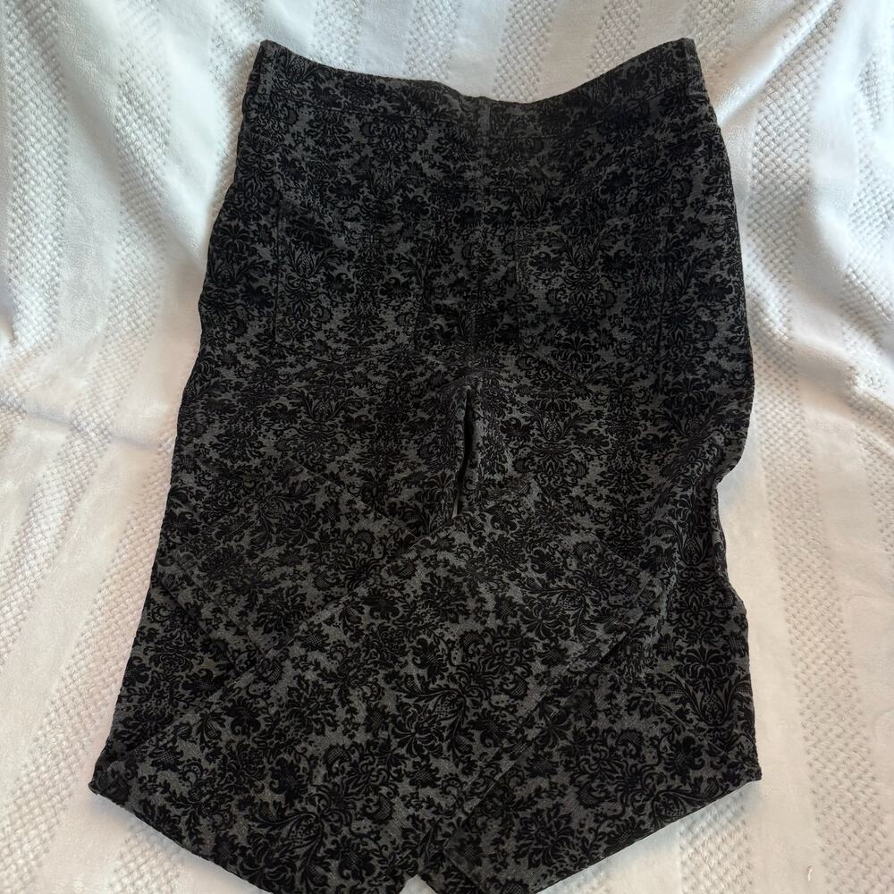 nwt new roaman's flocked velour floral straight leg pant size 16 W - Picture 2 of 4
